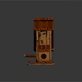Decorative Ornament Set Featuring Wooden Birdhouse Design Red Roof And Circular Hole