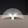 Unique Peacock Shaped Metal Outdoor Leisure Chair With Blue Sky White Clouds And Shadow