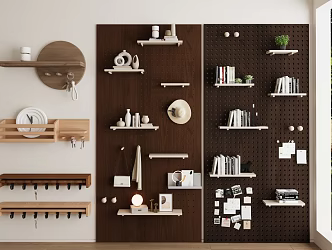 Modern Pendant Wall Hole Board Wall Trim Board Storage Rack 3d model