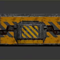 Industrial Equipment Storage Boxes in Different Sizes Orange Gray with Striped Design and Metal Edges