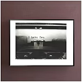 Framed Black And White Photo With I Love You Text In Vintage Car Back Seat