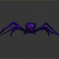 Vibrant Purple Blue Geometric Spider Featuring Shiny Legs And Intricate Design