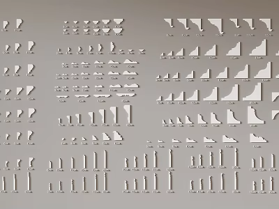 Diverse Gypsum Moldings with Different Styles Ornate Patterns and Decorative Designs for Interior Use 3d model