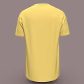 Yellow Round Neck Short Sleeve T-Shirt Basic Casual Style Clothing