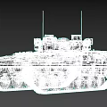 Modern Camouflage Armored Tank With Tracked Chassis And Top Equipment