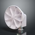 Industrial Ventilation Fan White Round Design With Multiple Blades And Stable Base