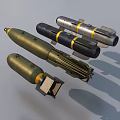 Military Weapons Collection Featuring Green Yellow Striped and Black Bombs Designs