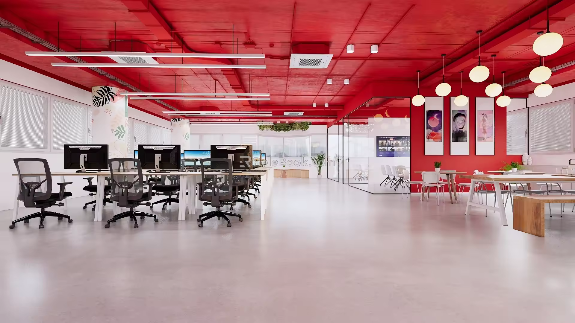 enscape of public office area 3d model