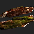 Natural Green Moss Covered Weathered Stone Wood Logs For Home Decor