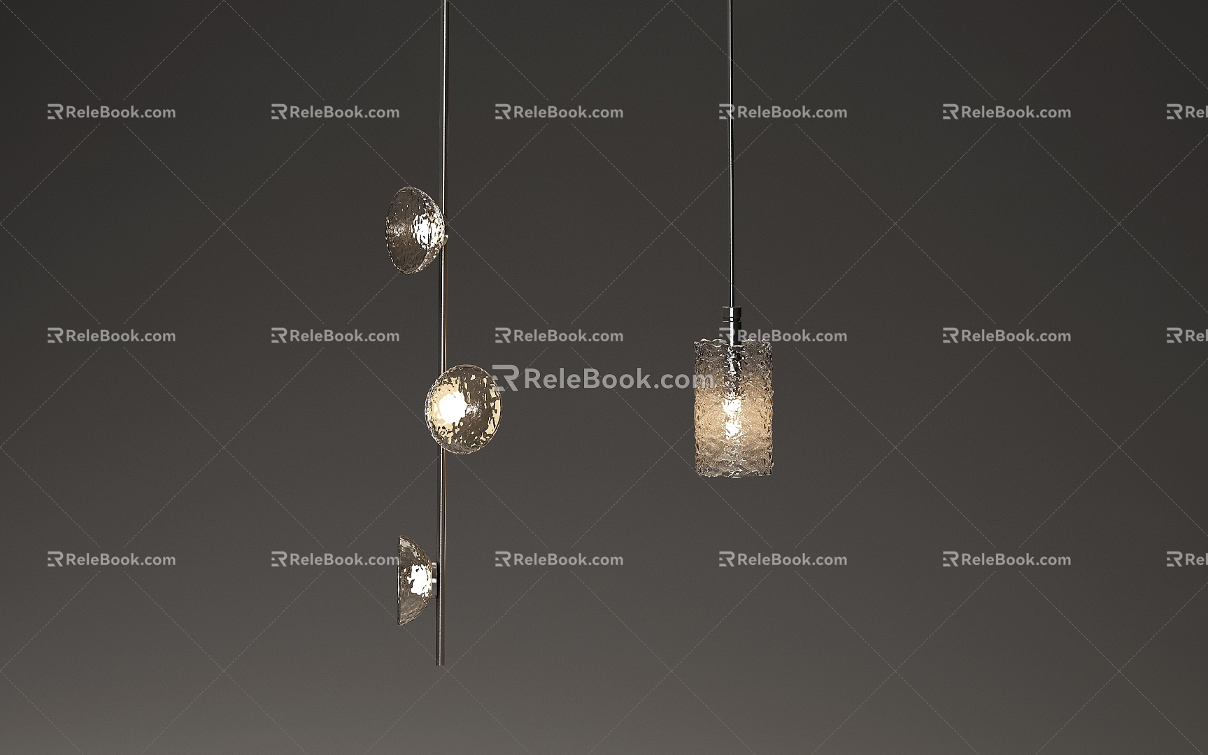 Water ripple chandelier group model