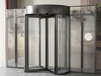 Modern revolving door hotel glass revolving door 3d model