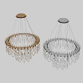 Luxury Crystal Chandelier With Multi Layered Design And Sparkling Glass Elements 3d model