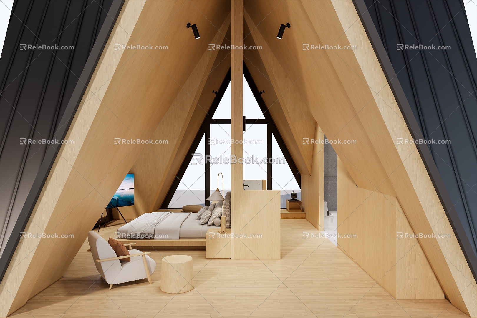 Modern Rooms Homestay Hotel Cabin 3d model