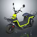 Yellow and Black Electric Scooter with Front Rack Rear Carrier Modern Design and Black Seat