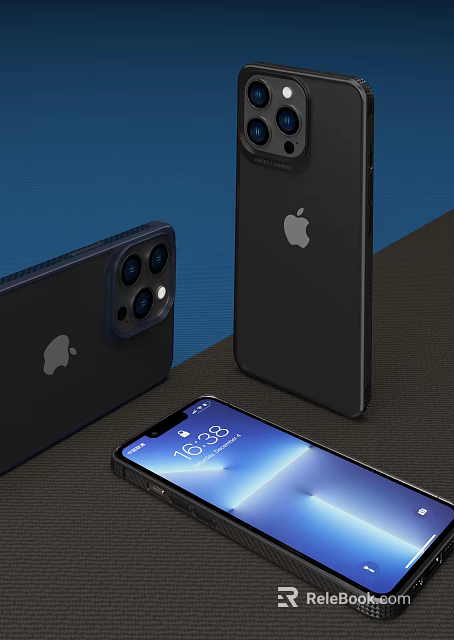Apple iPhone Smartphones With Black Design Camera Module And Screen Display In Multiple Angles 3d model