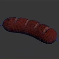 Juicy Red Grilled Sausage with Sliced Parts and Crispy Surface on Dark Background