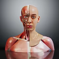 Medical Device Human Anatomy Model With Half Realistic Body And Muscle Structure Visualization 3d model