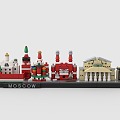 LEGO toy blocks city skyline complex moscow 3d model