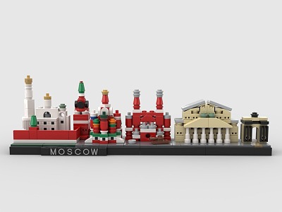 LEGO toy blocks city skyline complex moscow 3d model