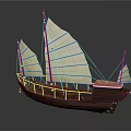 Traditional Wooden Sailing Ship With White Sails Brown Hull And Classic Design