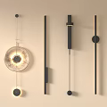 Modern Wall Lamps with Various Sleek Shapes and Black Metal Frames 3d model