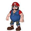 Game And Movie Character With Red Hat Blue Overalls Green Pants And Mustache