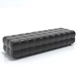 Black Leather Rectangular Ottoman With Tufted Design For Modern Living Room 3d model
