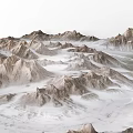 Scenic Natural Mountain Landscape With Snowy Terrain And Rocky Peaks