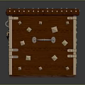 Decorative Vintage Wooden Chest With Metal Studs Carved Birds And Brass Accents