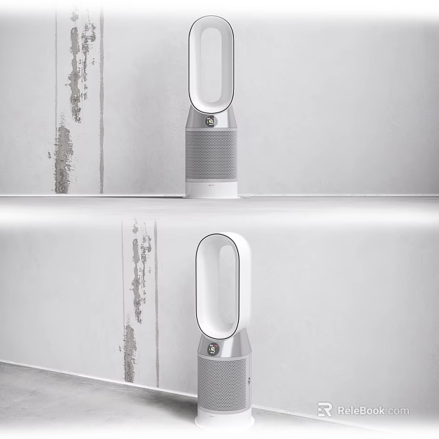 Sleek Modern Bladeless Standing Fans As Daily Use Home Appliances With White Design 3d model 