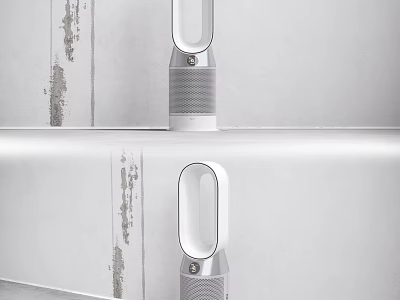 Sleek Modern Bladeless Standing Fans As Daily Use Home Appliances With White Design 3d model