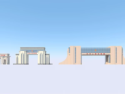 Various Entrance Gate Designs Featuring Classical And Modern Architectural Elements 3d model