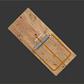 Mouse Trap For Catching Mice With Wooden Base And Metal Spring Frame