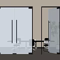 Modern Office Glass Partitions With Black Frame Transparent And Frosted Design