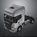 White Scania Tractor Truck With Modern Cab Design And Sleek Exterior Look