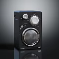 Black JVC Portable Electronic Speaker With Control Knobs And Round Grill 3d model