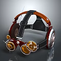 Steampunk Style Headphones And Goggles With Leather Straps And Brass Accents