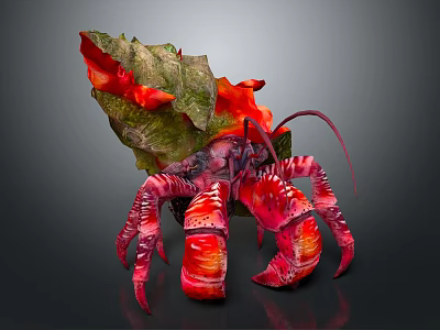 Vibrant Red And Green Exotic Lobster With Colorful Shell And Detailed Claws 3d model