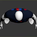 Modern Soccer Jersey with Blue Red Stripes Team Badge Matching Shorts Socks and Cleats