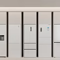 Modern White Storage Cabinets with Multiple Units in Organized Interior Setup 3d model