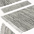 Square Rug Featuring Woven Texture Fringe Detail and Neutral Tones for Modern Home Decor