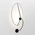 Modern Elegant Wall Lamp With Circular Metal Frame And Sleek Design 3d model