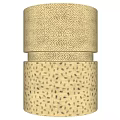 Golden Two Tiered Plant Stand With Hammered Texture And Brass Finish