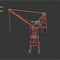 Industrial Functional Vehicle Crane with Tower Structure Lifting Arm and Stable Base Design 3d model