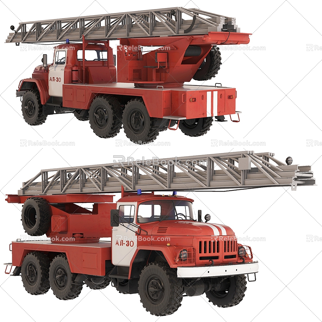 modern fire truck 3d model