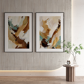 Nordic abstract painting decorative painting 3d model