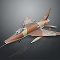 Vintage Military Fighter Aircraft With Camouflage Paint And Sharp Nose Structure