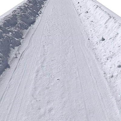 Modern Snow and Snow Landscape Road 3d model