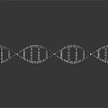 Illuminated White DNA Double Helix Structure On Dark Background With Molecular Strands 3d model
