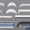 Various Stylish Awnings With Curved Striped And Patterned Designs For Outdoor Use